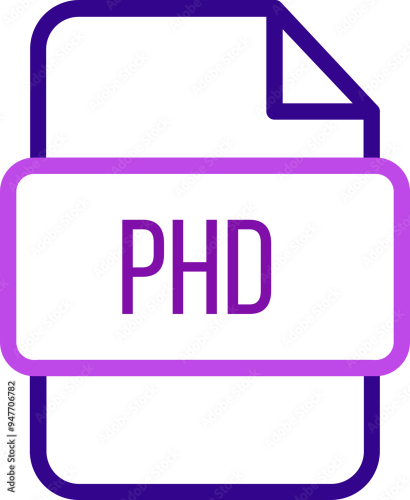 PHD File icon with bold outline PHD File icon with bold outline