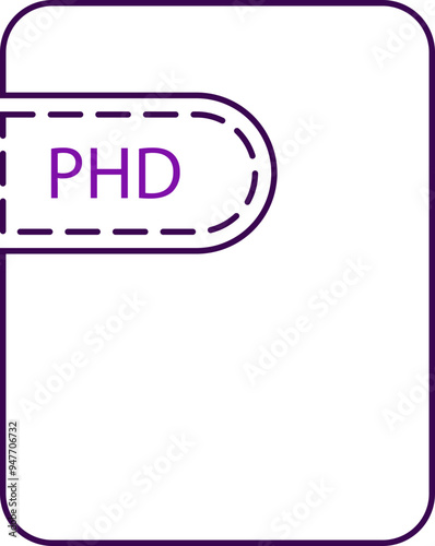 PHD File icon thick black outline