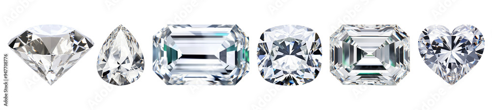 Fototapeta premium diamond png cut out element set