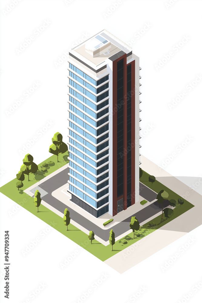  a modern high-rise building with a sleek and dynamic design