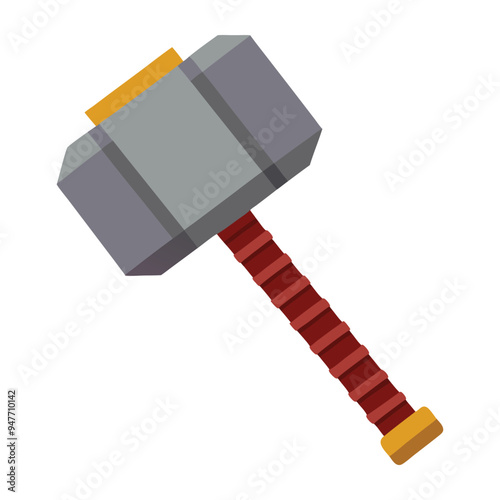 Illustration of Hammer of Thor Isolated on white