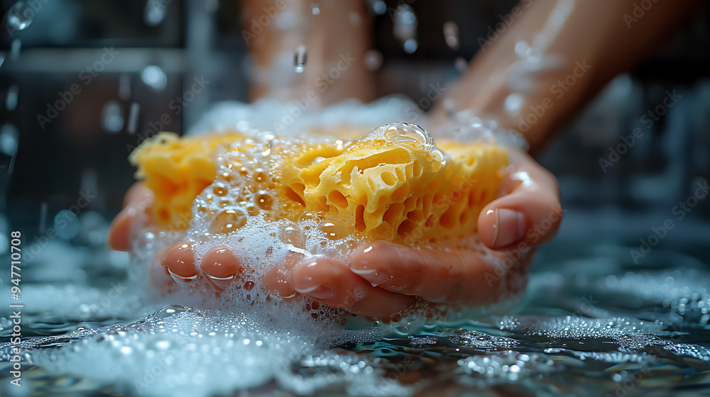 Fototapeta premium person washing hands