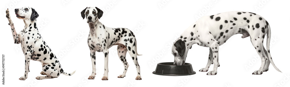 Dalmatian dog png cut out element set