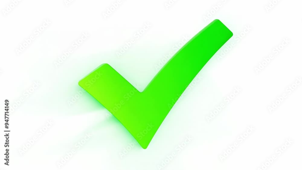 Green check mark appears on a white background Green check mark appears on a white background