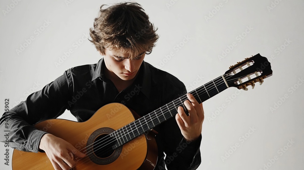 Obraz premium Studio shot with guitar.