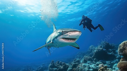 Shark Encounter Underwater