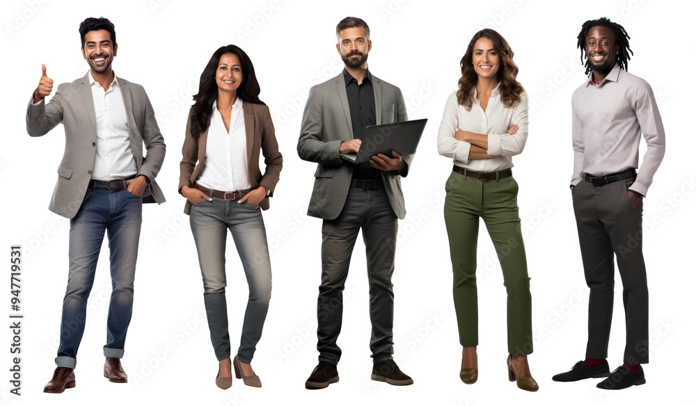 Obraz premium Diverse business people full body png cut out element set