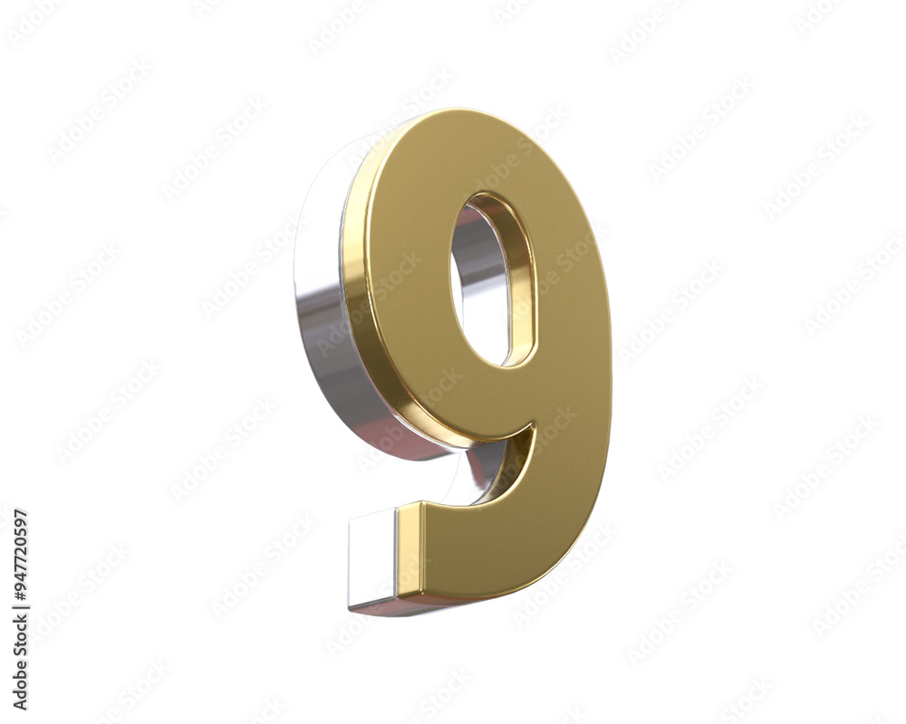 3d golden number 9 3d golden number 9