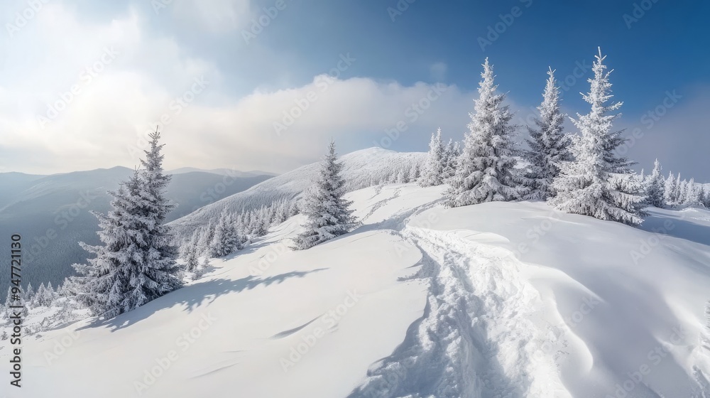 Carpathian winter mountain panorama Carpathian winter mountain panorama