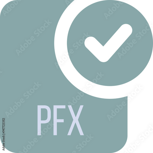 PFX ip file icon with black checked mark