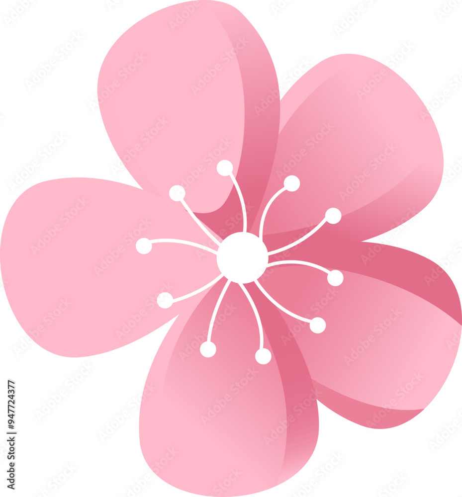 Spring Flower Flat Sticker Design Spring Flower Flat Sticker Design