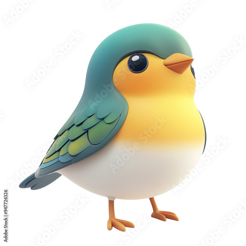 3d rendering icon bird illustration png. cartoon minimal style on transparent isolated background.