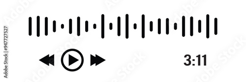 Sound waves collection. Analog and digital audio signal. Music equalizer. Interference voice recording. High frequency radio wave. Vector illustration in eps 10.