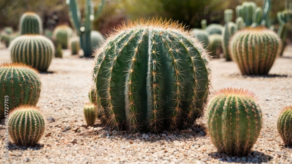  Isolated on white background cactus garden