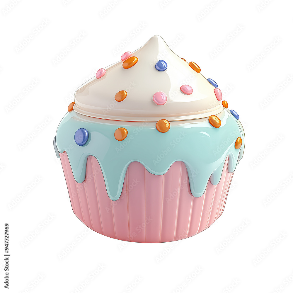 3D rendering icon Strawberry Cup cake illustration PNG. cartoon minimal style on transparent isolated background. 3D rendering icon Strawberry Cup cake illustration PNG. cartoon minimal style on transparent isolated background.