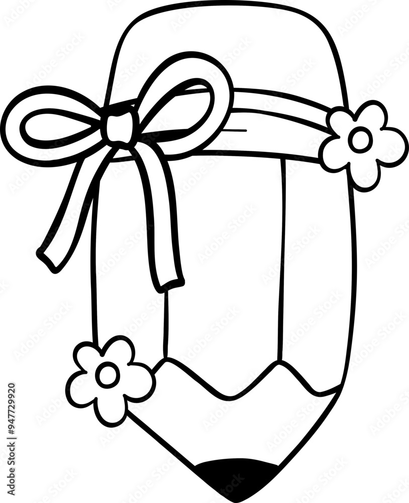 Coquette Girly pencil with bow school supplies Coquette Girly pencil with bow school supplies