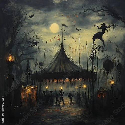 Haunting Phantasmal Circus Acrobats at the Witching Hour