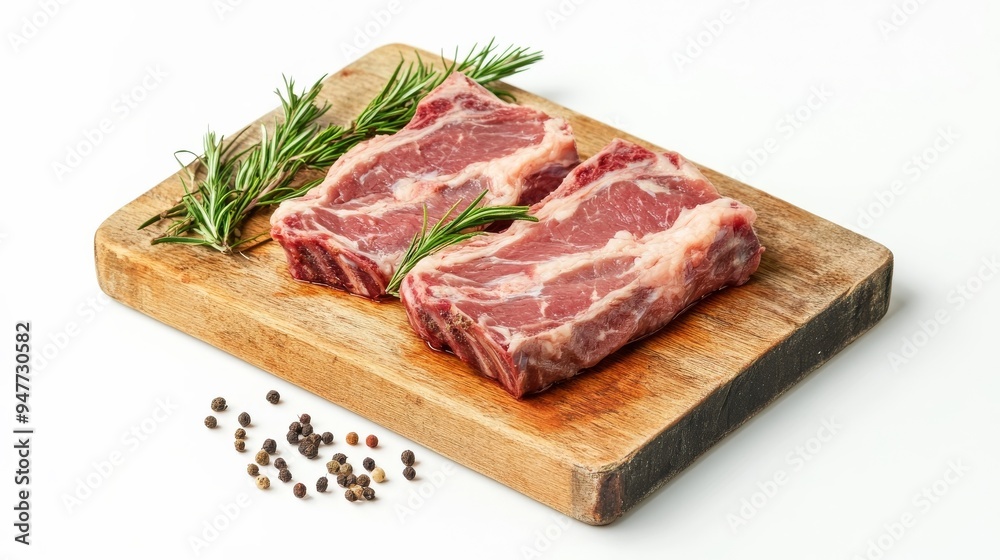 Raw pork on board Raw pork on board