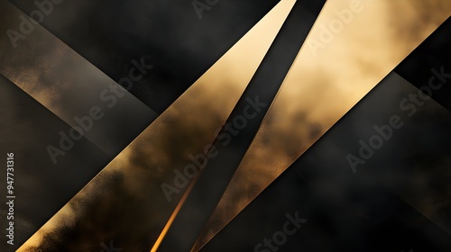 Stylized gold Art Deco elements merged with abstract dark textures in a double exposure, elegant and timelessly chic