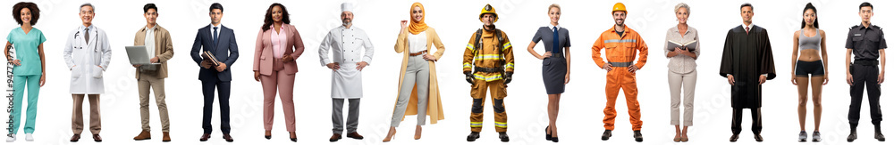 Profession people full body png cut out element set Profession people full body png cut out element set