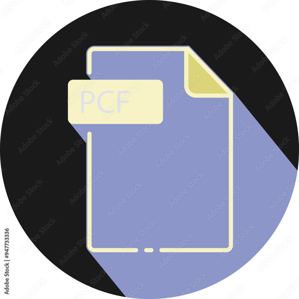 PCF File fomat minimal icon with circle outside PCF File fomat minimal icon with circle outside