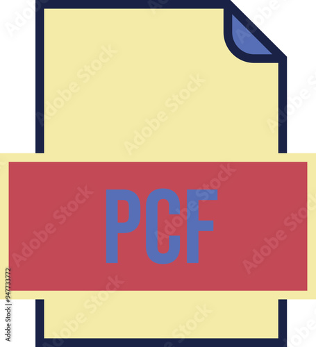 PCF File icon fill and outline crisp corners photo