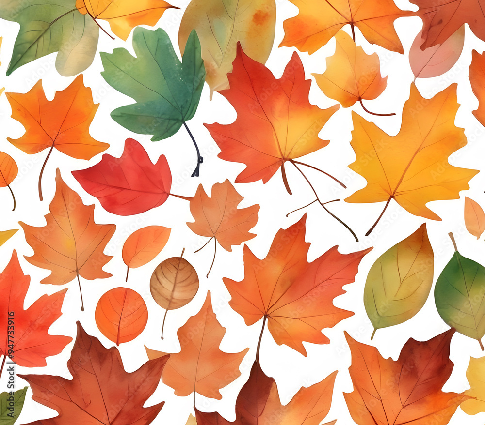autumn leaves, Fallen leaves, illustration, background, Generative AI autumn leaves, Fallen leaves, illustration, background, Generative AI