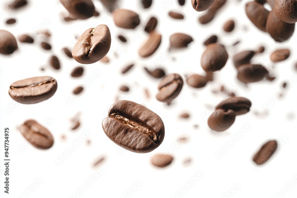 A png background with a flying coffee bean isolated on top of it. Stock image. A png background with a flying coffee bean isolated on top of it. Stock image.