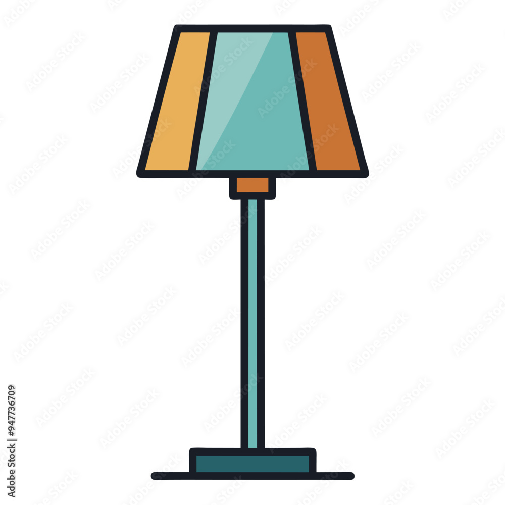 Floor Lamp isolated Vector Cartoon png on white background Floor Lamp isolated Vector Cartoon png on white background
