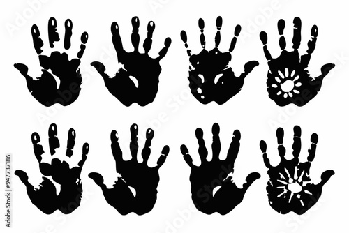 Human grunge hand print vector illustration