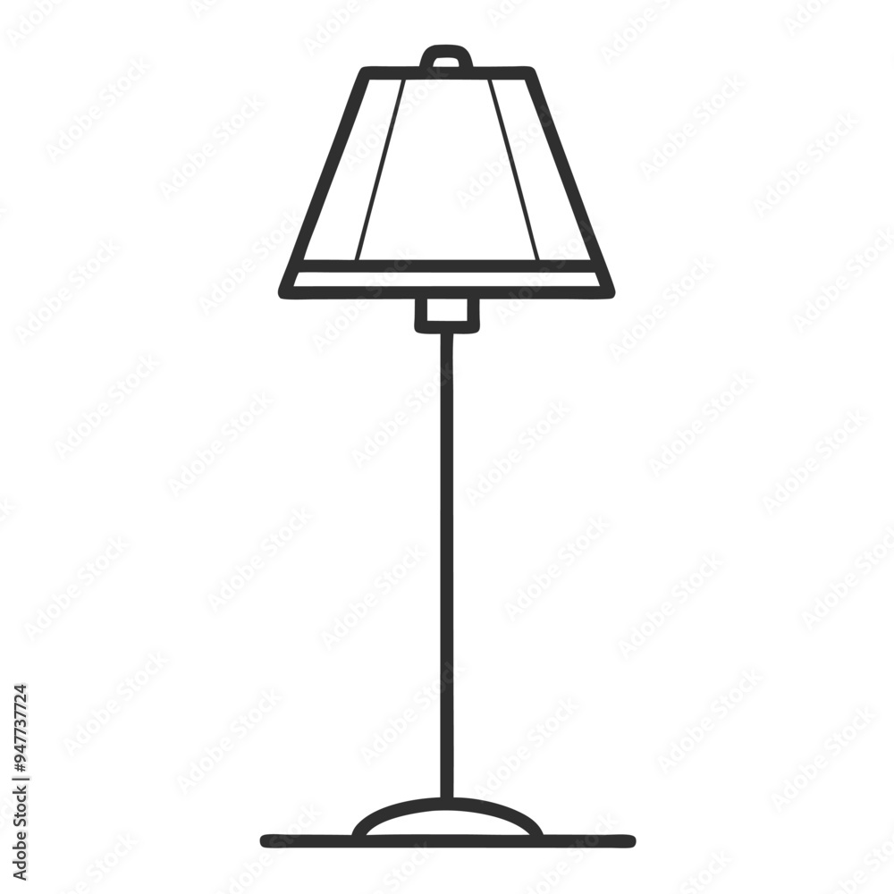 Floor Lamp isolated Vector Cartoon png on white background Floor Lamp isolated Vector Cartoon png on white background