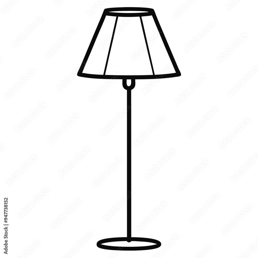 Floor Lamp isolated Vector Cartoon png on white background Floor Lamp isolated Vector Cartoon png on white background