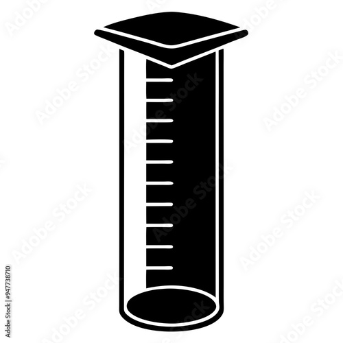 Graduated Cylinder silhouette vector art illustration 