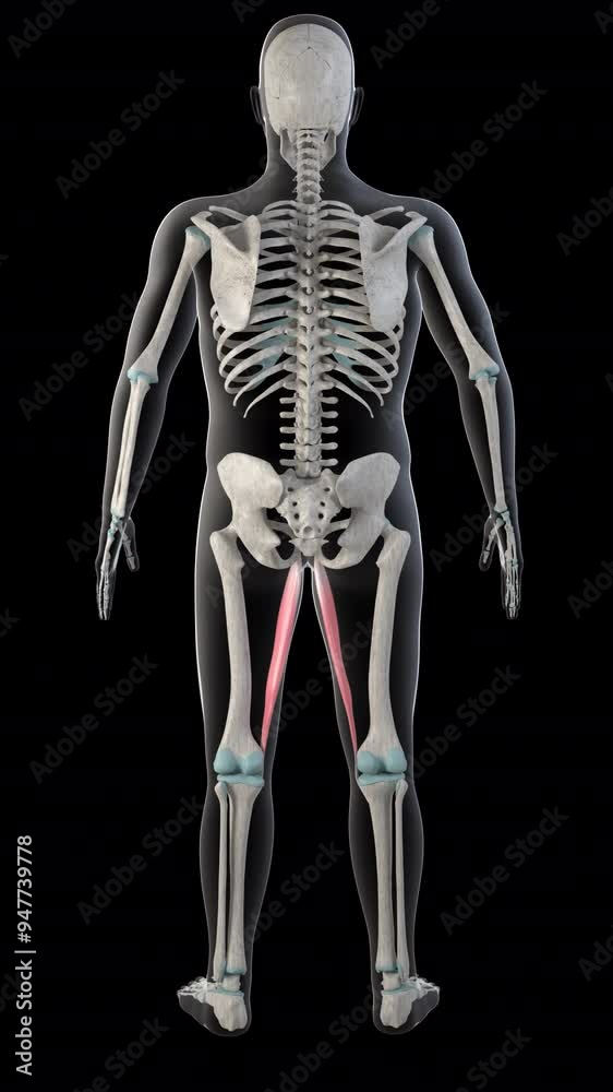 Gracilis Muscles on Whole Human Body Vertical Video Gracilis Muscles on Whole Human Body Vertical Video