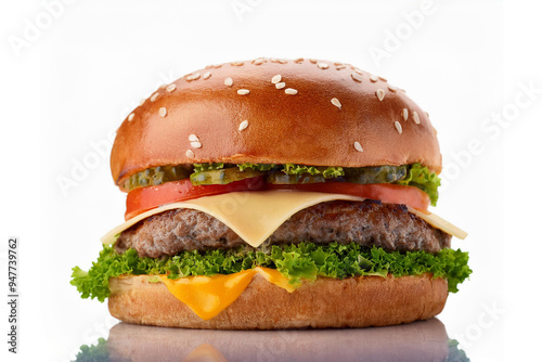 Isolated Delicious Burger Before White Background