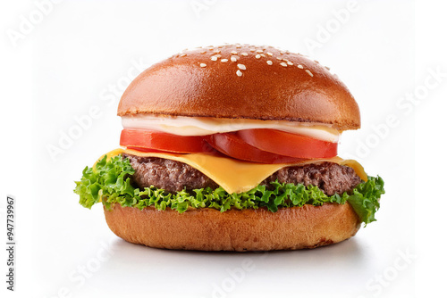 Isolated Delicious Burger Before White Background