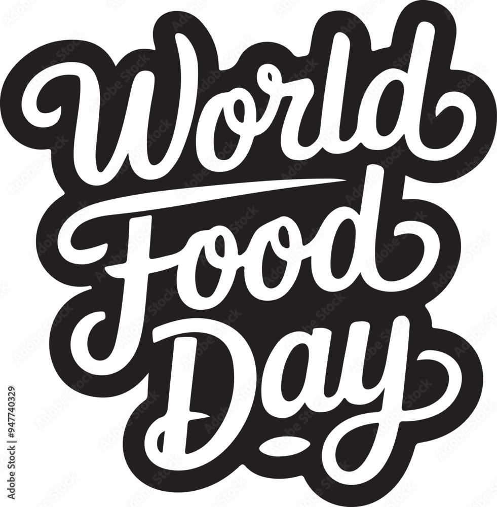 Happy Food Day Typography silhouette vector illustration Happy Food Day Typography silhouette vector illustration