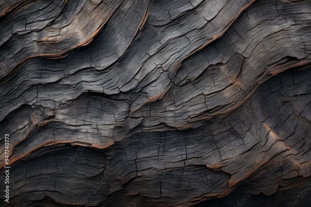 Processed collage of old black tree bark surface texture. Background for banner, backdrop Processed collage of old black tree bark surface texture. Background for banner, backdrop