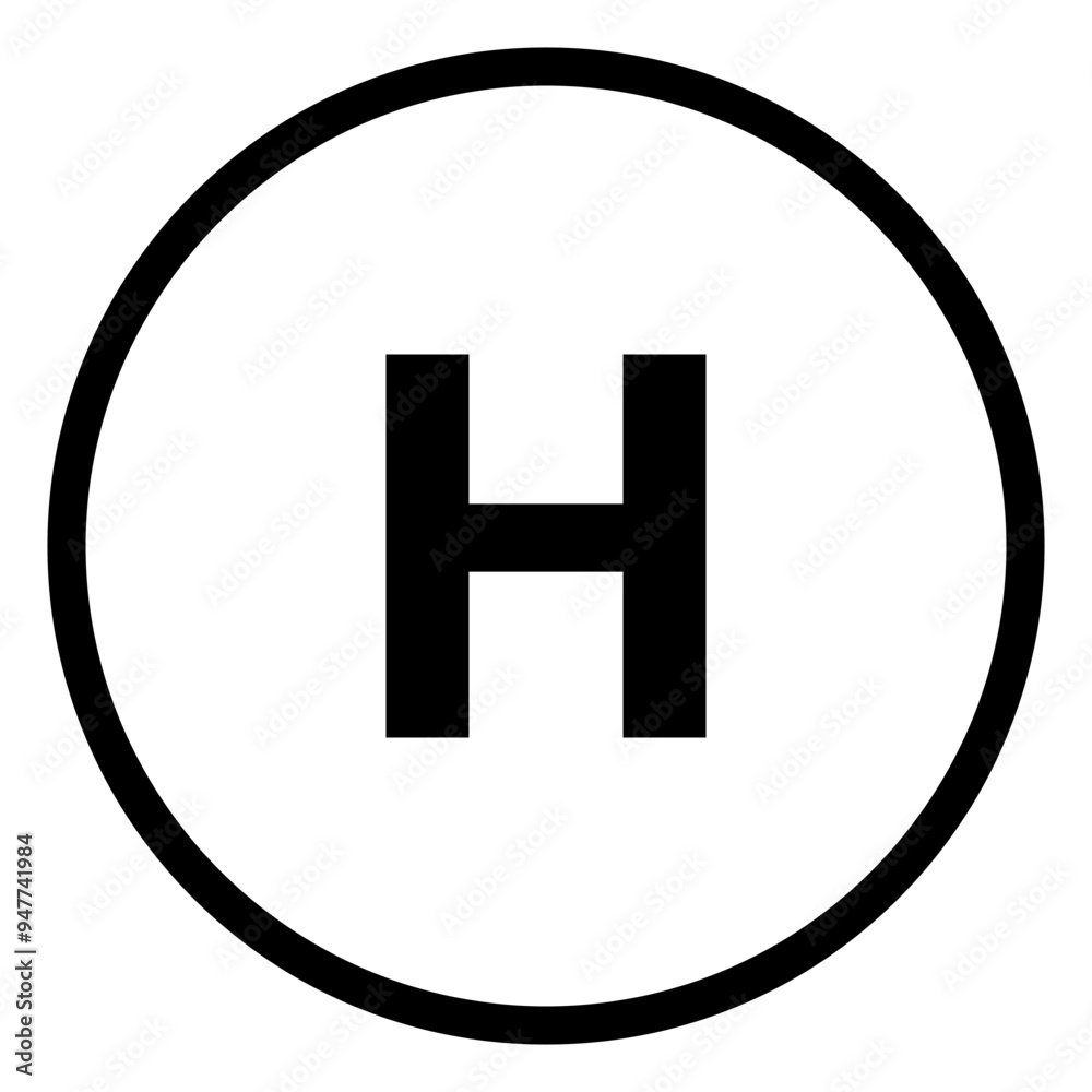 Helipad Sign Symbol. Helipad for Helicopter. Vector Illustration. Helipad Sign Symbol. Helipad for Helicopter. Vector Illustration.