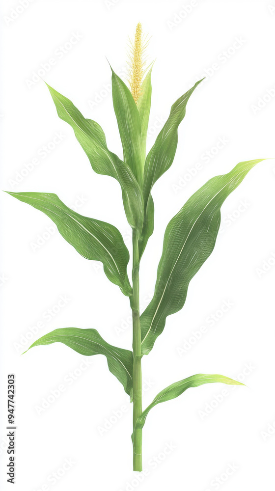 Fototapeta premium Corn plant isolated on a white background for garden design.