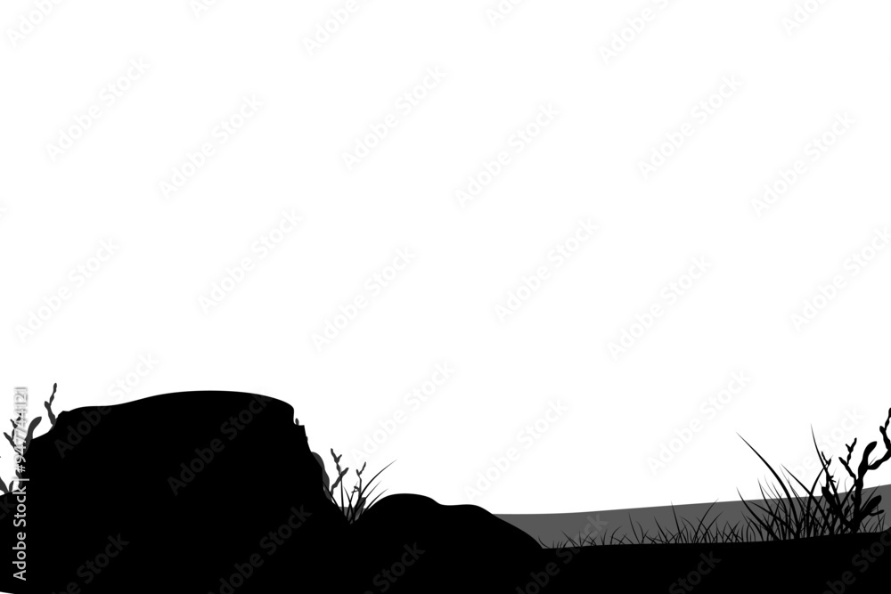 Obraz premium meadow ground landscape silhouette.