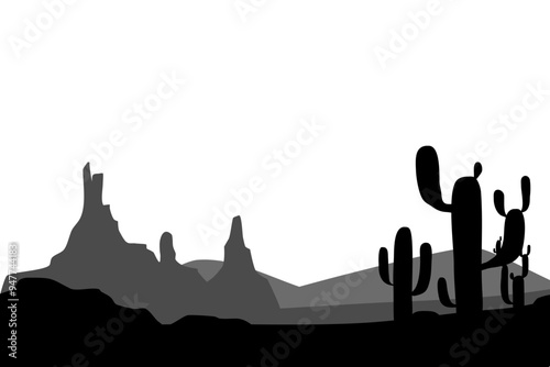 desert silhouette with cactus
