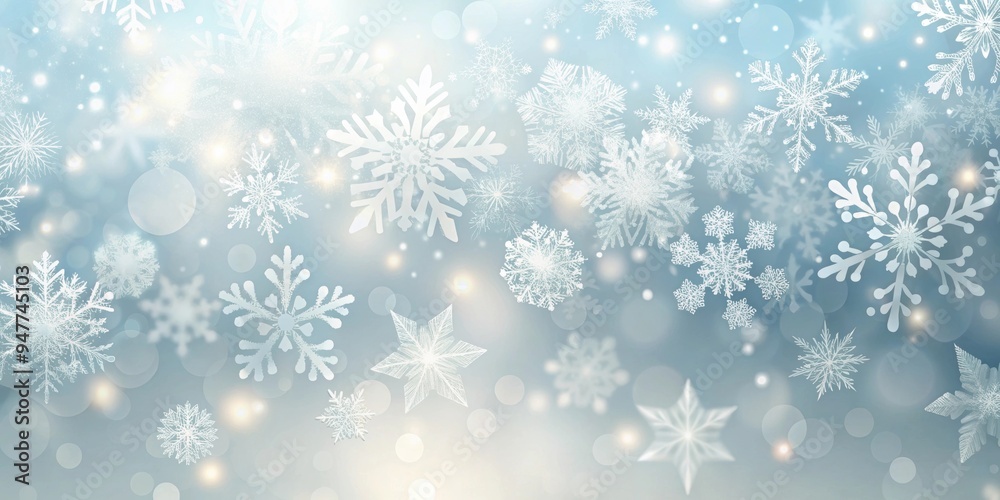 Background with delicate snowflakes falling softly, winter, snow, frost, cold, season, weather, snowfall, Christmas, holiday Background with delicate snowflakes falling softly, winter, snow, frost, cold, season, weather, snowfall, Christmas, holiday