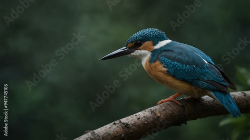 Bird, collared kingfisher in fisherman village, malaysia