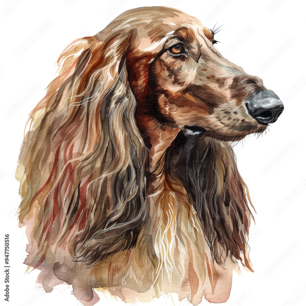 Afghan Hound watercolor on a white background Afghan Hound watercolor on a white background