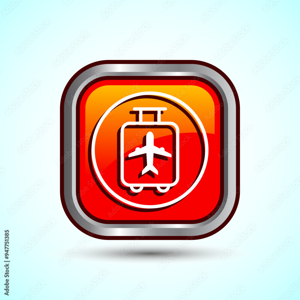 Obraz premium Luggage Icon Button Design Illustration. Travel Baggage Icon