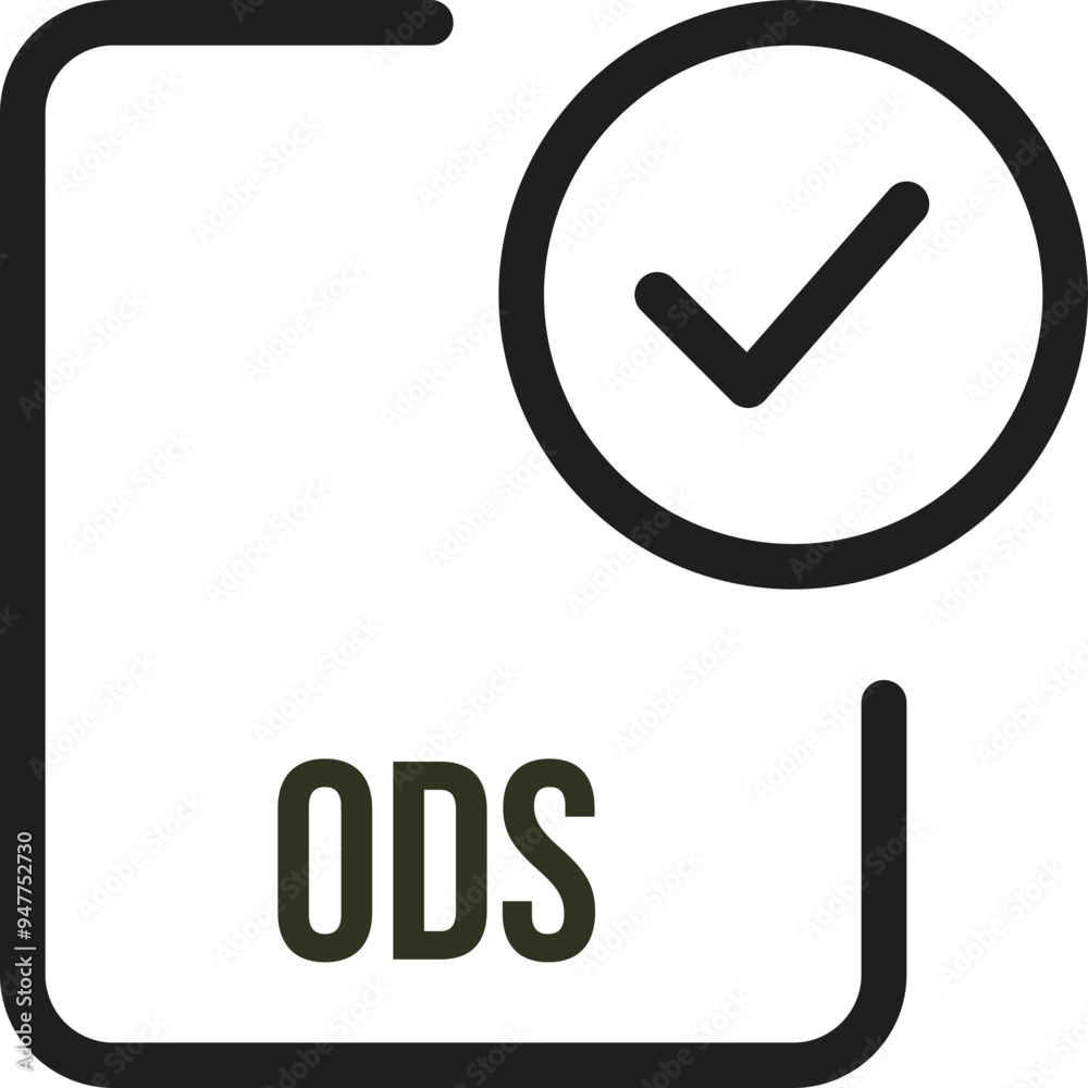 ODS File icon with checked mark ODS File icon with checked mark