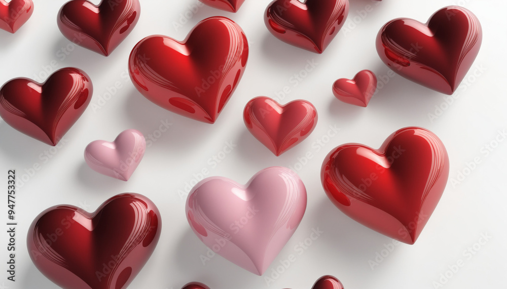 Coeur rouge rose 3D fond blanc saint valentin déclaration amour couple. Coeur rouge rose 3D fond blanc saint valentin déclaration amour couple.