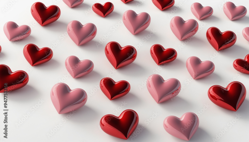 Coeur rouge rose 3D fond blanc saint valentin déclaration amour couple. Coeur rouge rose 3D fond blanc saint valentin déclaration amour couple.