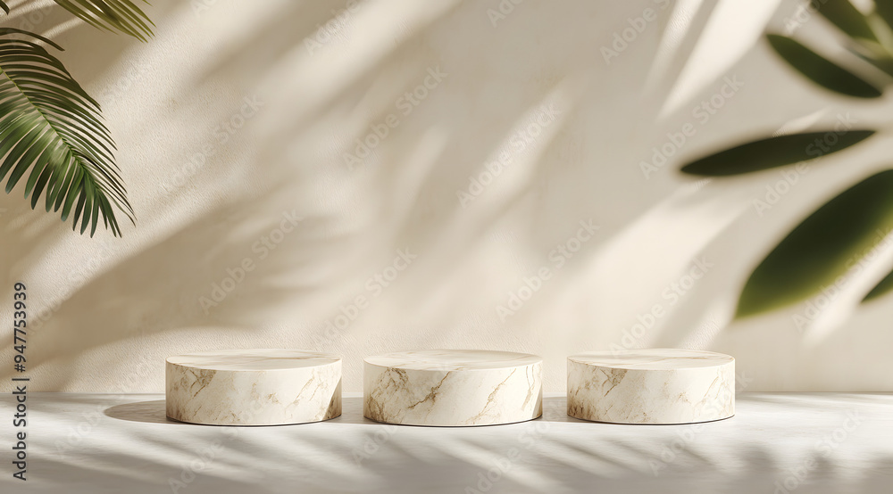 A Mockup of Three Round Marble Pedestals Placed on the Ground with Soft Lighting
A Mockup of Three Round Marble Pedestals Placed on the Ground with Soft Lighting